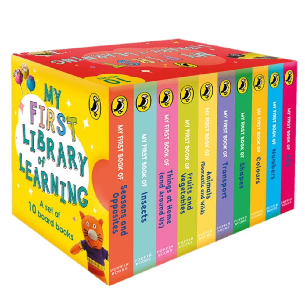 My First Library of Learning: Box set, Complete collection of 10 board books for kids 0 to 3 | ABC, Colors, Opposites, Numbers, Animals