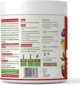 Rooted Active's Super Reds Powder | 21 Superfruits Blend | No Artificial Additives | Vegan, Non-GMO & Gluten-Free | Mix with Water & Smoothies | Pack of 3 | 250g Each