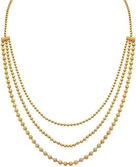 JFLJewellery for Less Gold Plated Necklace & Earrings Set for Women, 20 to 22 inches, Copper Alloy