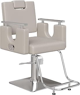 Heavy Duty Barber Chair, 360° Swivel Reclining Salon Chair for Hair Stylist, Height Adjustable Hydraulic Hairdressing Chair with Footrest for Barber Shop, Beauty Salon, Hairdressers