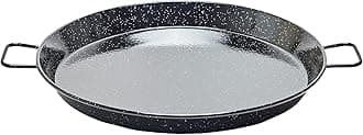 E-20GAR 20-Inch Enameled Steel Paella Pan, 50cm, Black