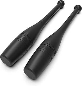 Synergee Indian Clubs 1lb, 2lb, 5lb, 10lb & 15lb. Power Clubs - Exercise Weight Club Bells - Grip and Forearm Strength Trainer - Sold in Pairs