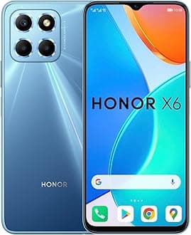 HONOR X6 Mobile Phone, 6.5 Inch Dual SIM Unlocked Smartphone, 50MP Triple Camera, 5000mAh, 4GB+64GB, Android 12 (2 Year Warranty), Ocean Blue