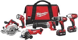 Milwaukee 2696-26 M18 Cordless LITHIUM-ION 6-Tool Combo Kit