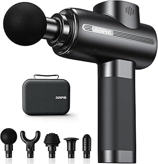 RENPHO Active Massage Gun Deep Tissue, Percussion Handheld Muscle Massager for Body Neck Pain Relief, Portable Electric Mini Back Massagers with Carry Case for Athletes Men Women