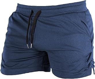 Men's Casual Bodybuilding Gym Shorts Workout Training Quick Dry Short Pants Lightweight Fitness Exercise Shorts (Dark Blue,XX-Large)