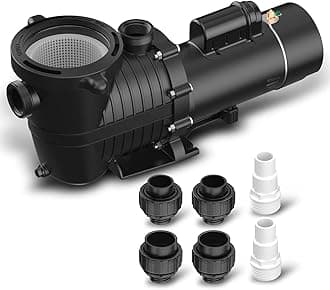 BRIOPAWS 1.5HP Dual Voltage Pool Pump Inground, 4500GPH Flow, 42FT Head Lift, Self-Priming Water Pump for Inground/Above Ground/Seawater Pools and Hot Tubs, 115V/230V 60HZ AC