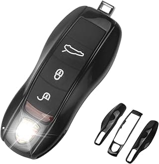 QBUC for Porsche Key Fob Cover,3-Piece Painted Key Shell Compatible with Porsche Cayenne Panamera Macan 911 Boxter Cayman