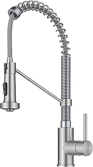 Bolden Commercial Style 2-Function Single Handle Pull Down Kitchen Faucet in Stainless Steel/Chrome, KPF-1610SSCH (Pack of 1)