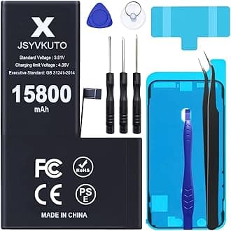 15800mAh Battery for iPhone X, New 0 Cycle Upgraded Higher Capacity Replacement Battery for iPhone X with Full Set Repair Tool Kit, Model A1865, A1901, A1902
