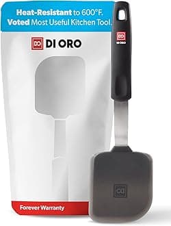 DI ORO Small Silicone Spatula - Kitchen Spatulas for Nonstick Cookware - 600°F Heat-Resistant Thin & Flexible Silicone Turner - BPA Free Mini Egg & Cookie Spatula for Cooking - Dishwasher Safe