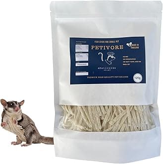 Premium Large Pack Fish Stick for Sugar Glider - Made with Real Fish - Hamster, Squirrel, Chinchillas, Marmoset, Small Exotic Animal Pet Treats, Snacks and Food (120g)