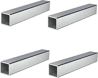Stainless Steel Square Tubing Tube 25mm x 25mm x 3mm x 390mm, 1" x 1" x 3/25" x 15.35" Long, 4 Pack 304 SS Square Tubings 3mm Thickness Frosted from Bopaodao