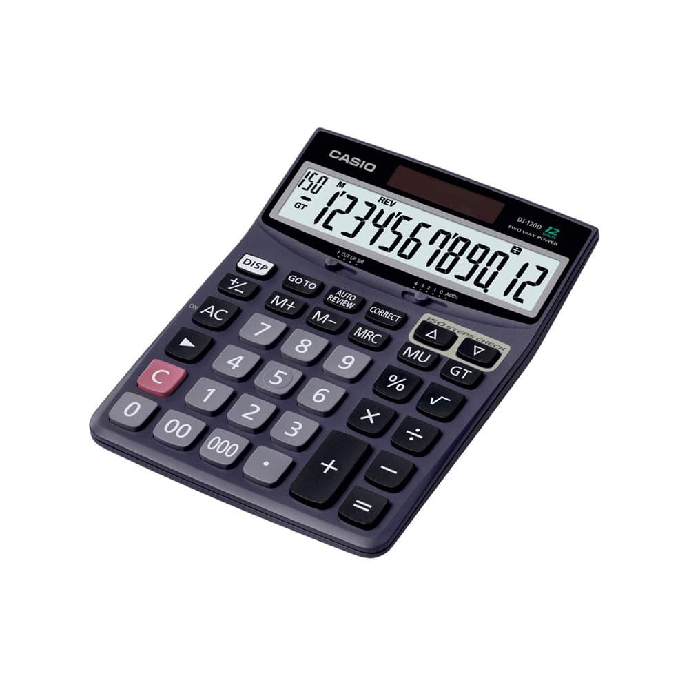 DJ-120D 150 Steps Check and Correct Desktop Calculator with Bigger Screen/Keys (12 Digit)