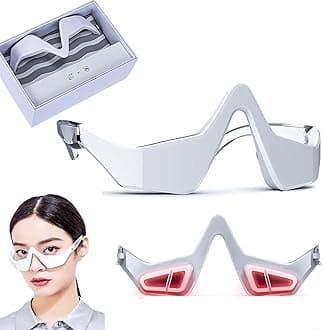 Under Eye Light Therapy Device for Eyes Glasses - Red Light Microcurrent Eye Massager with Modes, Red Light Therapy Eyes Bags & Wrinkles, Dark Circles Treatment Device Red Light Eye Mask for Eye Bags