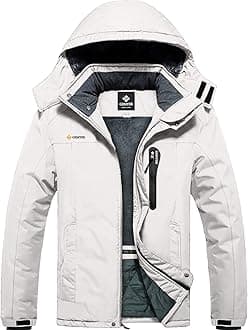GEMYSE Men's Ski Snow Jacket Warm Winter Waterproof Coat Snowboard Rain Jacket Hooded Windproof Windbreaker