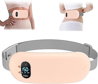 Portable Heating Pad for Cramps, Upgrade Cordless Electric Period Fast Heating Pad for Back Pain Relief Menstrual Belt 6 Heat 6 Massage Modes Gifts for Women Girls Her Girlfriend Champagne