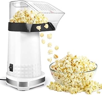 Hot Air Popcorn Popper, High Popping Rate Popcorn Maker Machine with Measuring Cup Etl Certified, 2 Minutes Fast Making, BPA Free, DIY Flavors, No Oil, Air Popper Popcorn Maker for Home Movie Night
