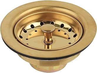 Solimeta Gold Kitchen Sink Drain, Stainless Steel Sink Strainers for Kitchen, Kitchen Strainer with Removable Basket
