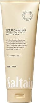 Saltair KP Body Scrub. 10% Glycolic Acid Treatment with Volcanic Sand and Plant Moisturizers. Fragrance-Free Physical Chemical Exfoliator. Exfoliating Body Scrubber for Rough Bumpy Skin, 10oz.