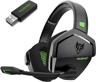NUBWO Wireless Gaming Headset with Mic for Ps5 Ps4 PC, Zero Interference, 100-Hour Battery All-Day Play, 23ms Sync​ for Fortnite & Call of Duty/FPS Gamers, Triple Mode All Devices Compatible - Green