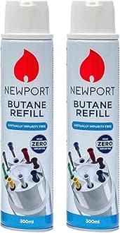 Newport Gas For Lighters - Newport Gas Compatible with All Lighters | BBQ, Candle, Camping, Gas, Kitchen, Cooking Lighter - Pack of 2 x 300ml