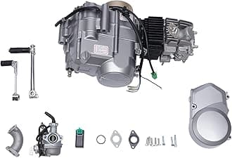 125CC 4 Stroke Motor Engine, Pit Dirt Bike ATV Quad with CDI/Single Cylinder/Air Cooling 4-Speed Manual Clutch Bike Engine Motor Complete Kit for Honda CRF50 CRF70 XR50 CT70 CT90 CT110