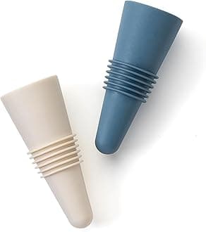 RabbitWine Stopper, 3.5x0.9, Blue/White