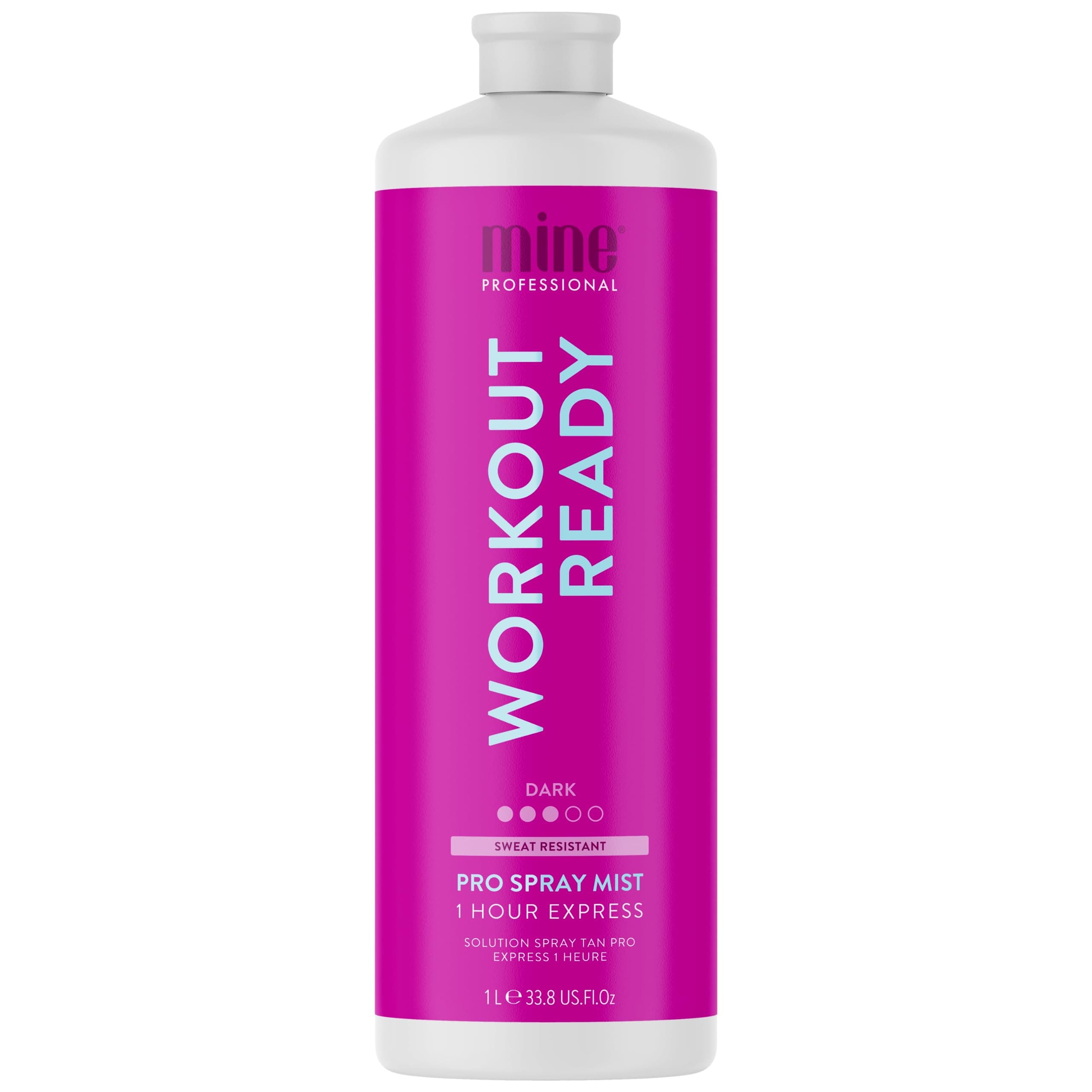 MineTan Professional Spray Tan Solution | Workout Ready - Rapid Express Fake Tanning Liquid, Transfer Resistant, Fast Drying, Super Dark, Brown Finish, Best Sunless Tanner, No Orange, 33.8 Fl Oz