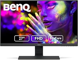 BenQ GW2780 27 Inch IPS 1080p Monitor, Ultra Slim Bezel, Low Blue Light, Flicker-free, Speakers, VESA ready, Cable Management System, HDMI