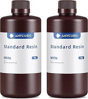 ANYCUBIC 3D Printer Resin, 405nm SLA UV-Curing Resin with High Precision and Quick Curing & Excellent Fluidity for LCD 3D Printing (White+White, 2kg)