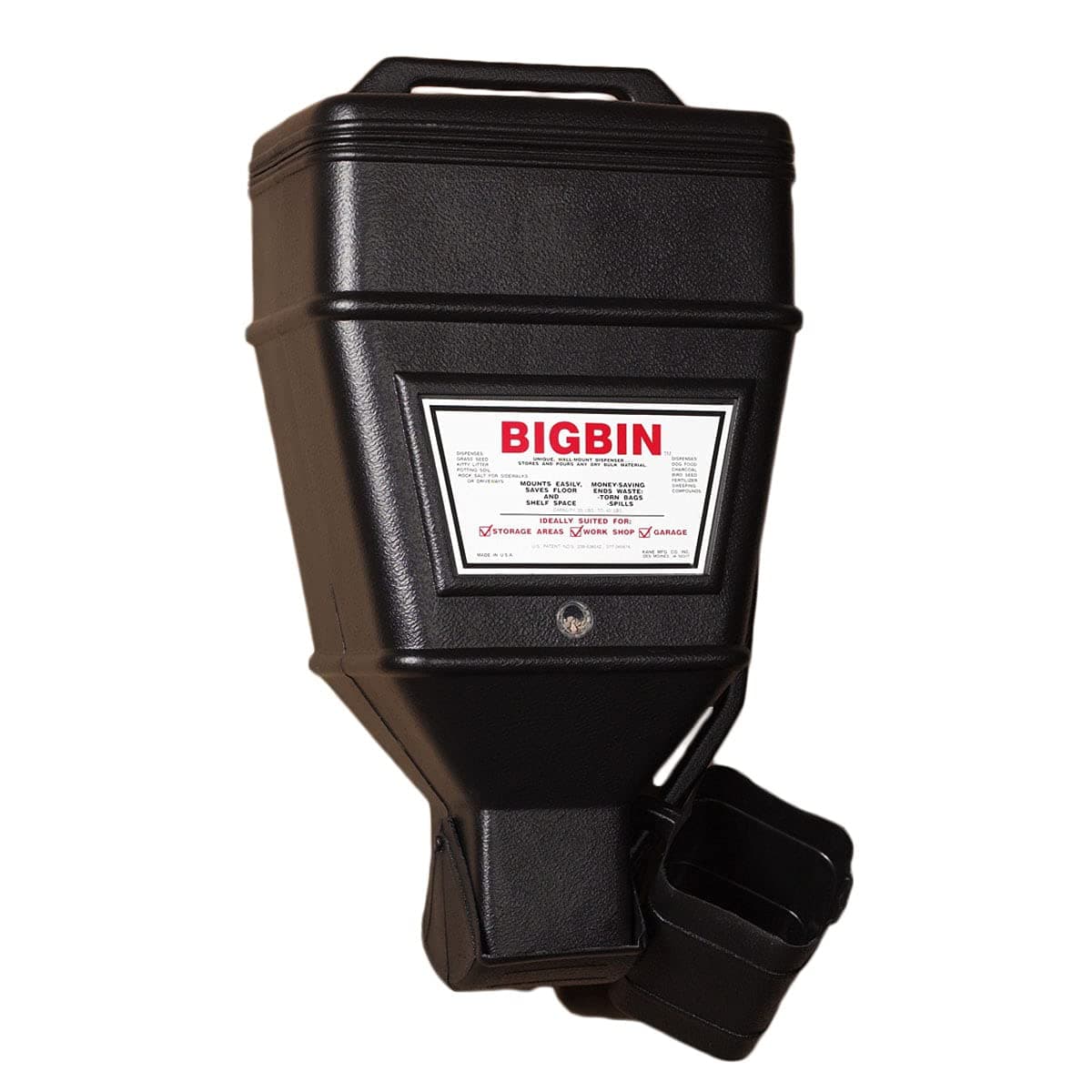 Kane Big Bin, Unique Wall-Mount Pet Feed Storage & Dispenser, Store and Pours Any Dry Bulk Material, Durable & Easy to Use, 27" H x 15-1/2"W x 9-1/2"D