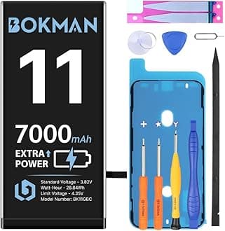 bokman for iPhone 11 Battery Replacement, High Capacity 7000mAh Li-ion Polymer Battery with All Tool Kits