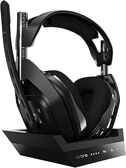 A50 Wireless Headset + Gaming Charging Station, 4th Gen, Dolby, Balancing Gaming Sound and Voice, 2.4 GHz Wireless Connection, PS5 (HDMI adapter required), PS4, PC, Mac - Black