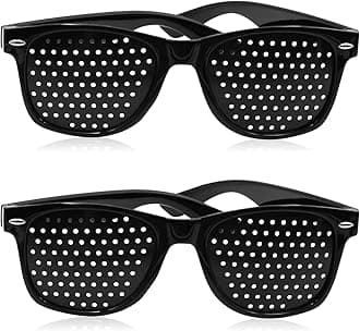 Pinhole Glasses for Improving Vision, Black Unisex Eyesight Strengthening Pinhole glasses, 2pcs