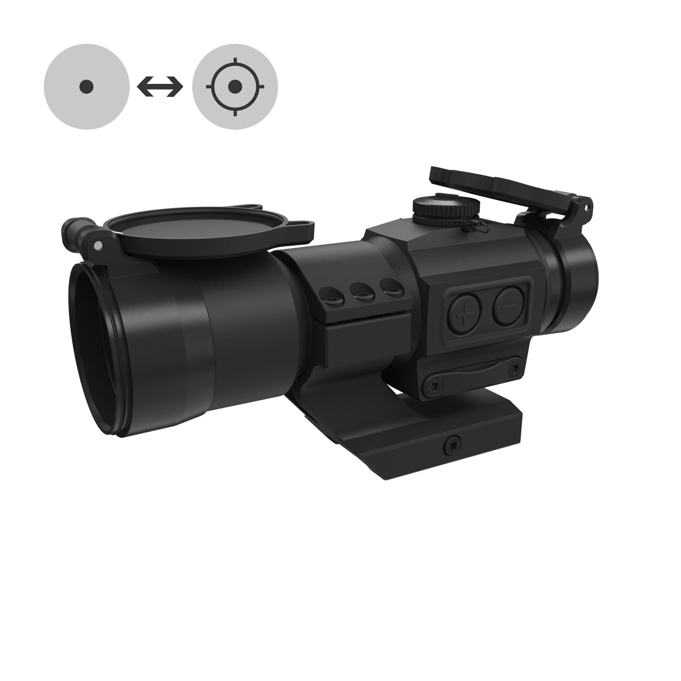 Holosun HS506 Tube red dot sight with switchable 2MOA dot, 65MOA circle dot reticle, black, Picatinny/Weaver mount, flipcaps, hunting, sport shooting airsoft, tactical tube … - 70128734
