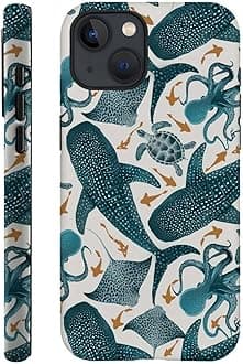 DAIZAG Case Compatible with for iPhone 13,Octopus Turtle Manta Ray Whale Phone Case for iPhone 13 for Girl Women Boy Men