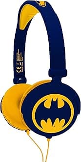 LEXIBOOK, Batman, Stereo Headphones, kids safe volume, foldable and adjustable, blue/orange, HP015BAT