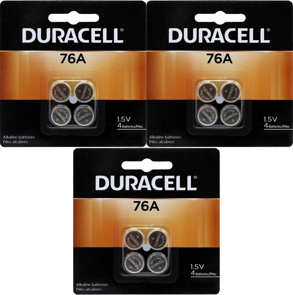 Duracell 76A LR44 Duralock 1.5V Button Cell Battery 12 Pack Exp. 2018 Or Better (Replaces: LR44, CR44, SR44, 357, SR44W, AG13, G13, A76, A-76, PX76, 675, 1166a, LR44H, V13GA, GP76A, L1154, RW82B, EPX76, SR44SW, 303, SR44, S303, S357, SP303, SR44SW) "Duracell Brand Name Batteries"
