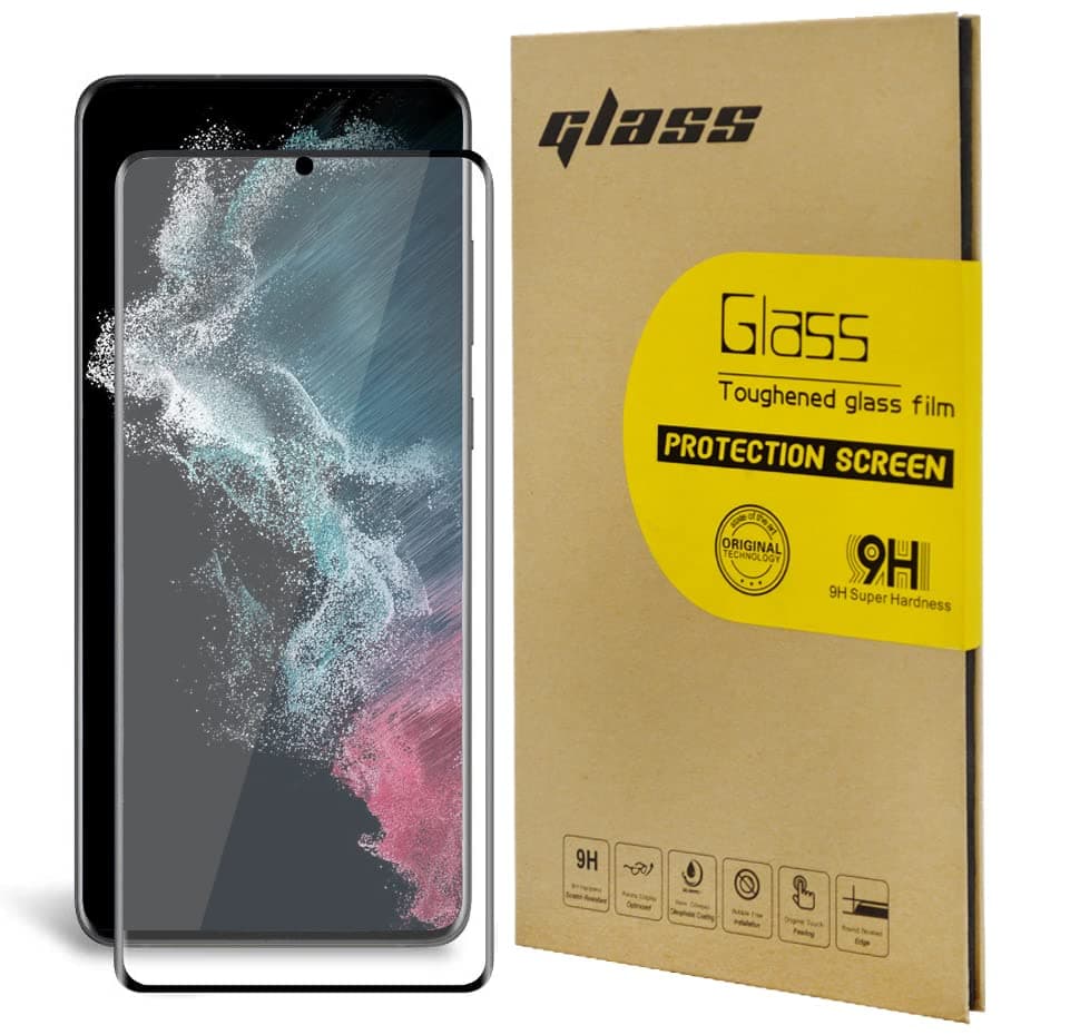 [2 Pack]Screen Protector for Samsung Galaxy S22 Ultra Tempered Glass Anti-Shatter Film,Bubble Free and Case-friendly 0.33mm 9H Anti-Scratch Anti-Fingerprint Face ID Compatible Easy Installation