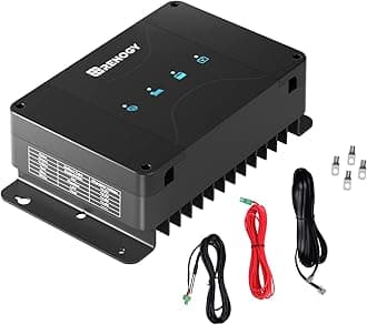 Renogy 12V 50A DC to DC Battery Charger with MPPT, On-Board Battery for Gel, AGM, Flooded and Lithium Batteries, Using Multi-Stage Charging, Solar Panel and Alternator