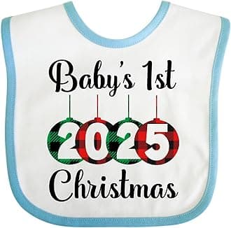 inktastic Babys 1st Christmas 2025 Baby Bib
