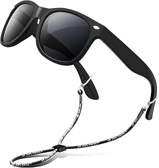 Kids Sunglasses Polarized UV Protection Flexible Rubber Glasses Shades with Strap for Boys Girls RBK004