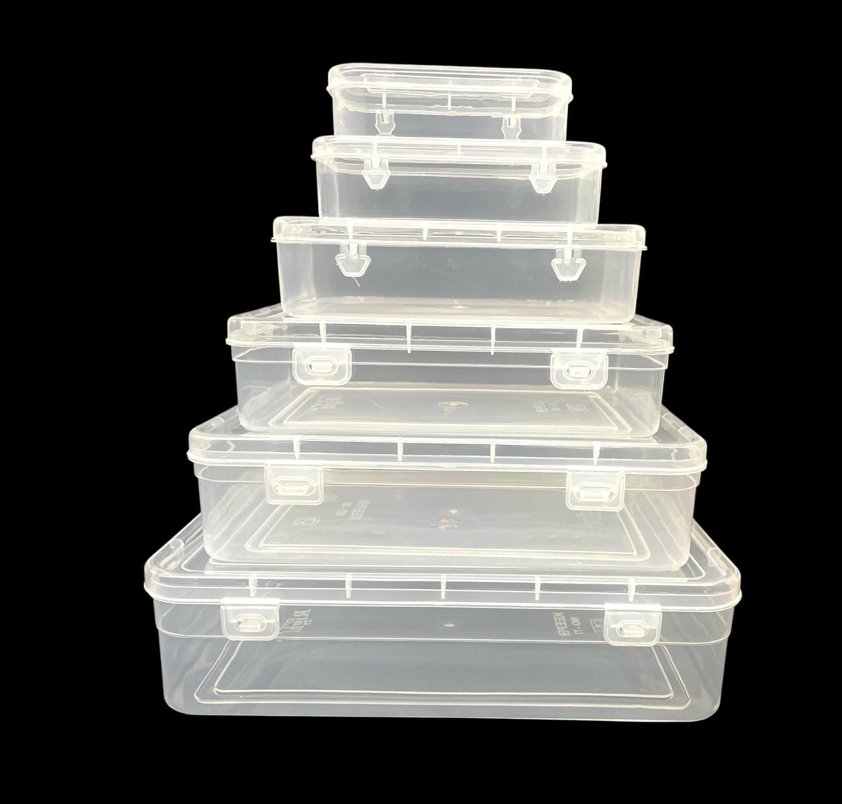 URBAA Small Storage Boxes container with Lock Lid,Jewellery Case Organiser(PUREPACK234567), (Size No. -2,3,4,5,6,7) Set Of 6 boxes