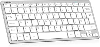 Ultra-Slim Bluetooth Keyboard Compatible with iPad 10.2-inch/Air/ 9.7-inch/Pro/Mini, iPhone and Other Bluetooth Enabled Devices Including iOS, Android, Windows, Silver