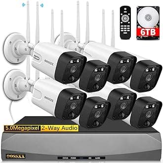 90 Days Storage 2-Way Audio & 130° Ultra Wide-Angle 5.5MP 2 Antennas Outdoor Security Wireless Camera System WiFi Cameras Video Surveillance