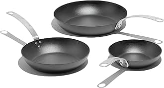 Made In Cookware | 3 Piece (Includes 8",10",12") Seasoned Blue Carbon Steel Frying Pan - (Like Cast Iron, but Better) | Professional Cookware | Crafted in Sweden | Induction Compatible