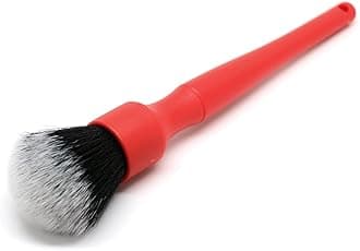 Detail Factory - Synthetic Detailing Brush - Ultra-Soft Bristles, Comfortable Grip and Scratch-Free Cleaning for Exterior, Interior, Emblems, Badges, and Instrument/Guage Panels. (Red, Long)