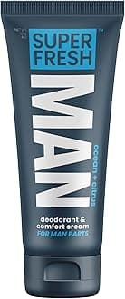 Super Fresh Man Parts Ball Deodorant for Men - Deodorizing Lotion with Aloe - Talc-Free, Paraben-Free, Aluminum-Free, CLEAR PROTECTION - 4 fl oz Tube