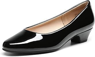 DREAM PAIRSwomens Mila Low Chunky Heel Pump Shoes